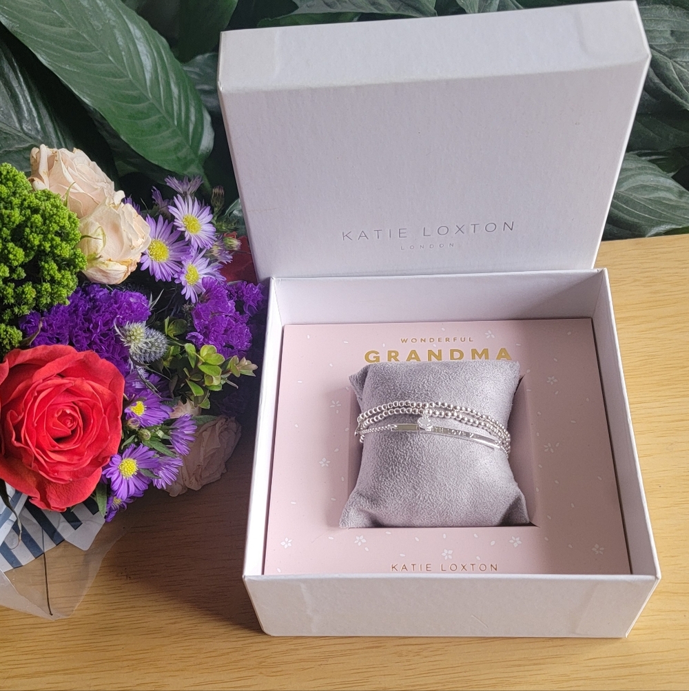Katie Loxton 'Wonderful Grandma' Silver Bracelet Set